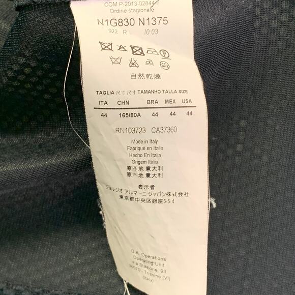 EMPORIO ARMANI Size 34 Regular Navy Textured Polyester Sport Coat - Picture 8 of 9